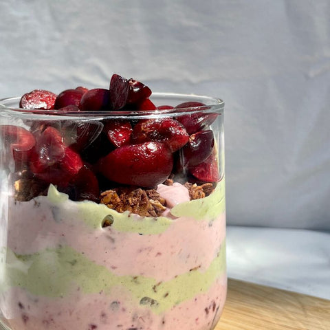 Vegan Cherry-Matcha Parfait