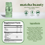 Load image into Gallery viewer, Matcha Plant-Based Collagen Support Blend Stick Packs - supplement facts